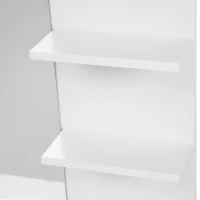 kleankin Elegante Badkamerspiegel met 3 Handige Planken van Wit MDF(m-9)