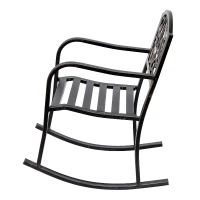 Outsunny krzesło bujane, krzesło ogrodowe, krzesło do relaksu, styl antyczny, ogród, metal, brąz(m-6)