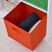 Regał na książki biblioteczka biała szafa stojąca szafa na akta z kolorowymi pudełkami z materiału(m-11)