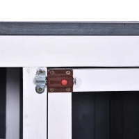 PawHut Transportbox klappbar herausnehmbare Bodenwanne Hunde bis 15 kg Tannenholz weiß + grau(m-9)