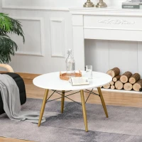 HOMCOM® ŁAWA STOLIK KAWOWY NOCNY OKRĄGŁY drewno + metal(m-4)