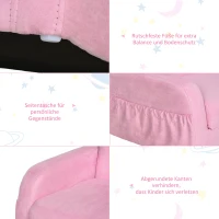 HOMCOM Fotel dziecięcy 2 w 1 mini fotel sofa dla dzieci wiek 3-6 lat 51x45x38cm kolor różowy(m-6)