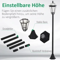 Latarnia ogrodowa solarna zestaw 2 szt. LED Lampa ogrodowa stal nierdzewna Outsunny(m-4)