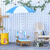 Outsunny® Kinder Sonnenliege mit Sonnenschirm Gartenliege Relaxliege für 3-7 Jahre Holz(m-2)