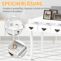 HOMCOM Konsolentisch, Beistelltisch mit 3 Schubladen, Vintage Sideboard, Massivholz, 90 x 40 x 75,5 cm(m-4)