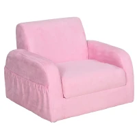 HOMCOM Fotel dziecięcy 2 w 1 mini fotel sofa dla dzieci wiek 3-6 lat 51x45x38cm kolor różowy(m-1)