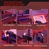 Stół gamingowy biurko komputerowe stół roboczy mebel styl e-sportowy stal(m-6)