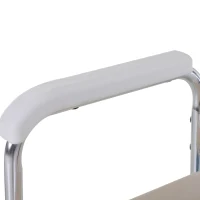 HOMCOM Toilettenrollstuhl, Kommodenstuhl mit Armlehne und Rückenlehne, Nachtstuhl mit Rollen, Duschstuhl, Mobilitätshilfe, Aluminium, Weiß, 88 x 54 x 94 cm(m-11)