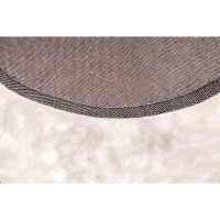 Homcom Teppich rund Weiß 80 cm rund(m-2)