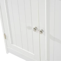 HOMCOM Under Sink Bathroom Storage Cabinet 2 Layers Vanity Unit Wooden - White(m-7)