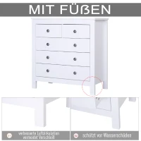 HOMCOM komoda z 5 szufladami komoda kredens MDF + płyta wiórowa(m-4)