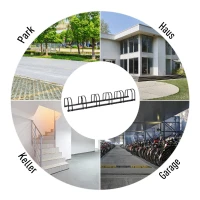 HOMCOM® STOJAK NA ROWERY 6-MIEJSCOWY czarny(m-7)