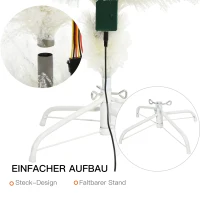 HOMCOM® Weihnachtsbaum 1,5 m Christbaum 170 Zweige mit RGB Led-Leuchten Metall PVC Weiß(m-8)