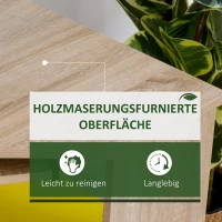 HOMCOM Eckschreibtisch mit 2 Ablageflächen L-förmiger Schreibtisch Computertisch mit Tastaturablage Schublade CPU-Ständer E1-Spanplatte Naturholz 120 x 70 x 75 cm(m-4)