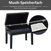HOMCOM STOŁEK ŁAWA DO PIANINA FORTEPIANU ZE SCHOWKIEM REGULOWANY(m-5)