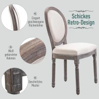 HOMCOM 2er Set Esszimmerstuhl Retro-Design Küchenstuhl Polsterstuhl mit Fußmatten 51 x 55 x 96 cm(m-4)