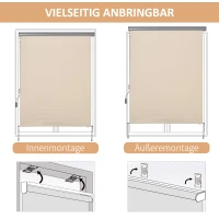 Outsunny Markiza boczna, balkonowa, odporna na warunki atmosferyczne, z mechanizmem sprężynowym, 200 cm x 140 cm, Kremowa(m-4)