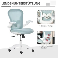 Vinsetto Bürostuhl mit Mesh-Gewebe Schreibtischstuhl Höhenverstellbarer Gaming-Stuhl Home-Office ergonomisches Design Schaumstoff Nylon Mesh Blau+Weiß 66 x 59 x 97-106,5 cm(m-7)