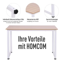 HOMCOM Biurko komputerowe Stół pod komputer Stół na komputer, kolor biały/czarny(m-4)