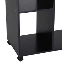 HOMCOM Szafa ubraniowa Otwarta szafa do przedpokoju, z wieszakami na ubrania i kółkami, do sypialni, płyta wiórowa E1, aluminium, 80x40x128 cm, czarny(m-11)