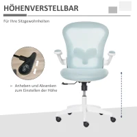 Vinsetto Bürostuhl mit Mesh-Gewebe Schreibtischstuhl Höhenverstellbarer Gaming-Stuhl Home-Office ergonomisches Design Schaumstoff Nylon Mesh Blau+Weiß 66 x 59 x 97-106,5 cm(m-4)