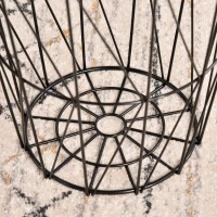 HOMCOM salontafel bijzettafel 3-delig nachtkastje tafelset woonkamer slaapkamer metaal MDF natuurlijk hout + zwart Ø 42 x 45 h cm(m-7)