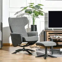 HOMCOM Liegesessel mit Fußstütze Ottomane Grau(m-2)