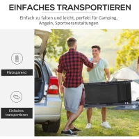 Outsunny Zweiteiliges Klappstuhl-Set Klappbarer Gartenstuhl Alu Schwarz(m-4)