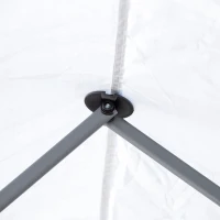 Outsunny Faltpavillon Pop-up Pavillon 6 x 3m Gartenzelt höhenverstellbar UV-schutz mit Tasche Metall-Verstrebungen Weiß(m-9)