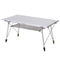 Outsunny picknick klaptafel, klaptafel, in hoogte verstelbare campingtafel, incl. Draagtas, aluminium, zilver, 120 x 70 x 58-73 cm, klaptafel, campingtafel, klaptafel, in hoogte verstelbaar draagtas aluminium | Aosom.de