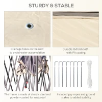 Outsunny 3.3 x 3.3m Pop Up Gazebo, Double Roof Foldable Canopy Tent with Zipped Mesh Sidewalls, Height Adjustable and Carrying Bag, Event Tent for Patio Garden, Beige(m-7)