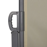 Outsunny Seitenmarkise, Sicht- und Sonnenschutz, Seitenrollo, Polyester, Beige, 3 x 2 m(m-7)