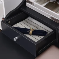 HOMCOM Schreibtisch mit Regal Schublade, Arbeitstisch, Computertisch, Bürotisch, MDF, Dunkelgrau, 100 x 60 x 105 cm(m-9)