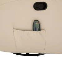 HOMCOM® Massagesessel Wärmefunktion | Eco-Leder, Schaumstoff, Metall | 84 x 92 x 109 cm | Creme(m-7)