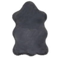 Homcom Kunstfell Hochflor Anthrazit 80 x 55 x 3 cm(m-1)