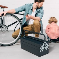 Durhand Gereedschapskist gereedschapskoffer 5 bakken staal donkergroen 57 x 21 x 41 cm(m-2)