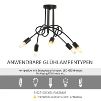 Żyrandol Lampa wisząca 5-punktowa Oprawa zwieszana gniazdo E27 industrialna metal(m-5)