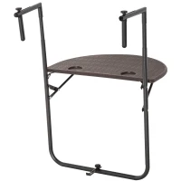 Outsunny balkonhangtafel hangtafel bruin | Aosom.nl(m-7)