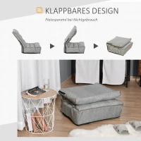 HOMCOM® Bodenstuhl Bodensessel Rückenlehne verstellbar modern für Wohnzimmer Büro Grau(m-5)