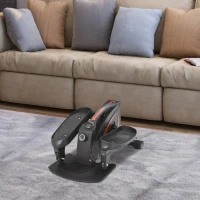 HOMCOM Mini Manual Elliptical Bike, Compact Elliptical Cross Trainer Fitness Workout w/ LCD Monitor, Anti-Slip Pedals, Adjustable Resistance for Home Office(m-10)