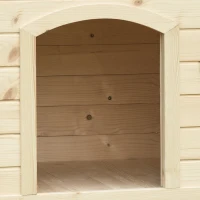 Składany wewnętrzny domek dla zwierząt domowych PawHut kuweta ogrodzenie buda dla psa naturalne lite drewno 78 x 51 x 62 cm(m-8)