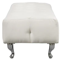 HOMCOM Polsterbank Sitzbank Truhenbank Lounge Retro, Kunstleder+Metall, Weiß, L117xB47xH40cm(m-5)