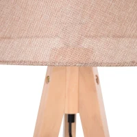 HOMCOM Stehlampe Tripod Schlafzimmer Standleuchte Stehleuchte 40 W Skandinavisch Holz + Leinen natur + beige 52 x 52 x 146 cm(m-9)