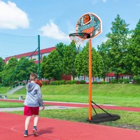 HOMCOM Kinder Basketballständer Basketballkorb Einstellbare mit Ständer Höhenverstellbar mit Ball & Pumpe Blau+Schwarz(m-2)