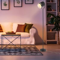 HOMCOM Stehleuchte Stehlampe E27-Fassung neben Sofa 90° verstellbar Metall Schwarz 25,5 x 20 x 155 cm(m-4)