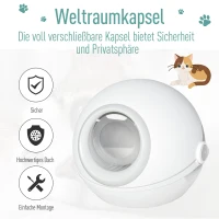 PawHut Katzentoilette mit Deckel Katzentoilette Katzenklo mit Haube Bodenschale Schaufel Flip-Top PP ABS Weiß+Grau 53,5 x 51 x 46,5 cm(m-4)
