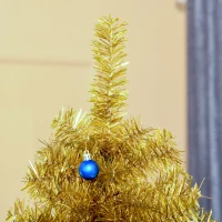 HOMCOM Künstlicher Weihnachtsbaum 1,8 m Christbaum Schnee einfacher Aufbau Tannenbaum 1000 Äste flammhemmend selbst aufblasend PET Stahl Gold Ø103 x 180 cm(m-9)