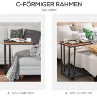 Stolik wózek na kółkach w kształcie litery c mazerowany HOMCOM®(m-5)