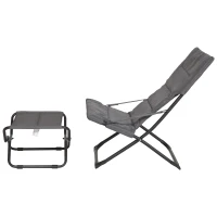 Outsunny® Sonnenliege mit Fußhocker Gartenliege Relaxliege Weiche Polsterung Polyester(m-4)