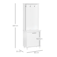 Wieszak na ubrania przedpokój salon 4 półki biały(m-3)